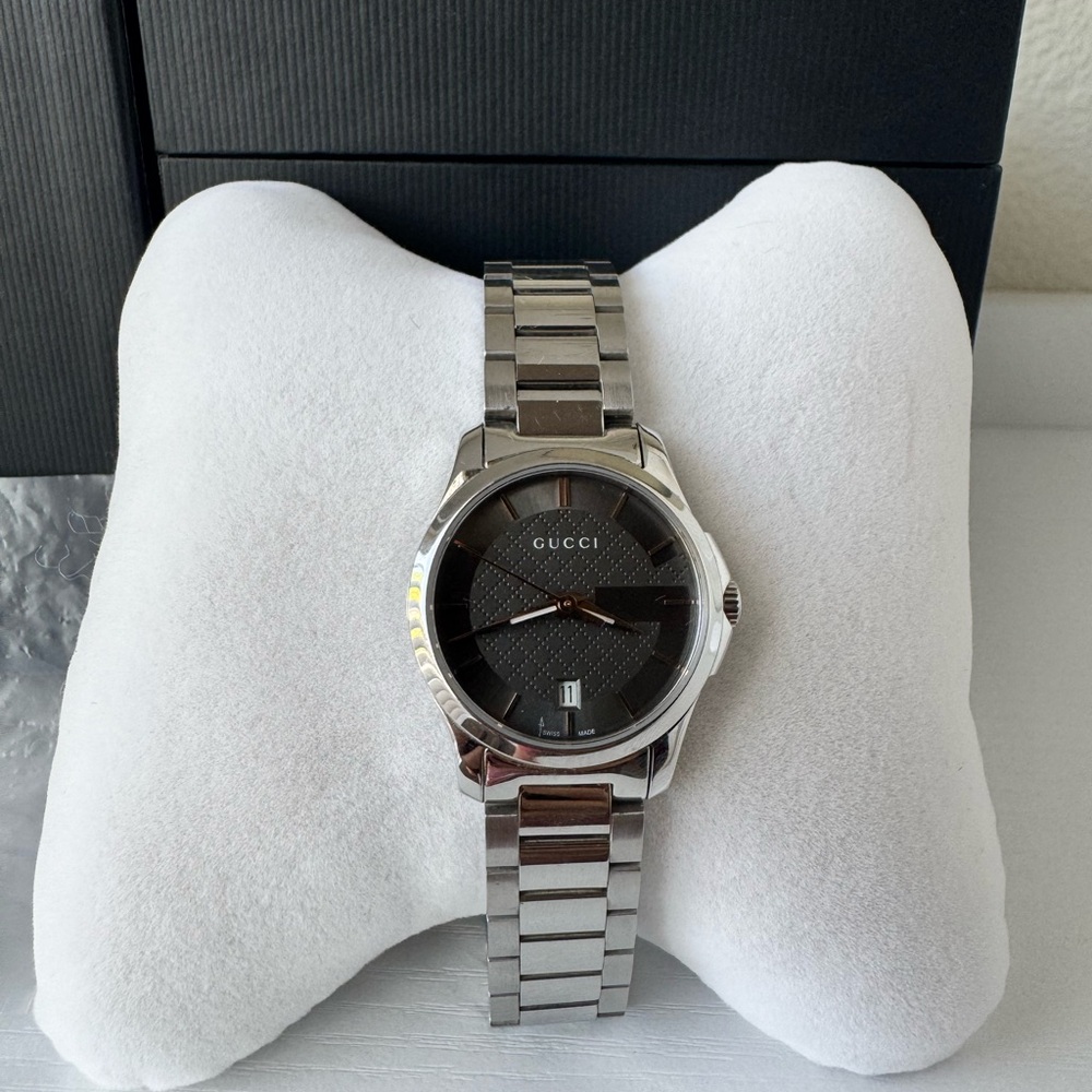 Gucci Silver and Black Watch